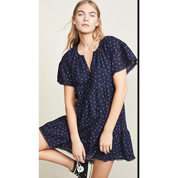 DRA Gianna Dress In Navy Cherry size Medium $145 - Picture 1 of 6